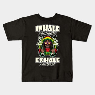 Inhale The Good Shit Exhale The Bullshit 420 Weed Kids T-Shirt
